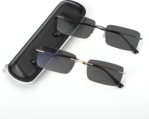 SKYOAK 2 Pack Executive Frameless Progressive Multifocus Reading Glasses for Men, Metal Rimless Blue Light Computer Readers in Saudi Arabia
