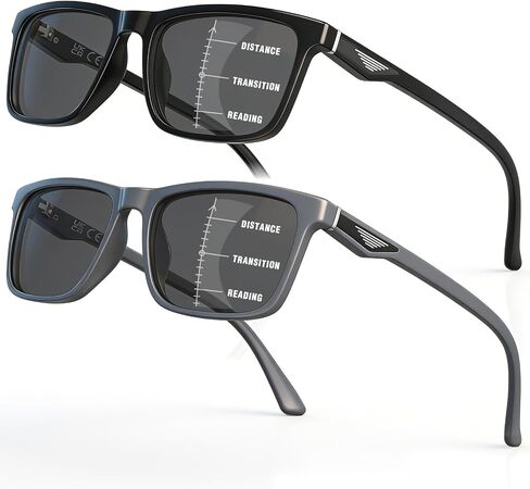 LianSan Progressive Multifocus Reading Sunglasses for Men,No-Line Multifocal Sun Readers with UV Protection for Outdoor Use in Saudi Arabia