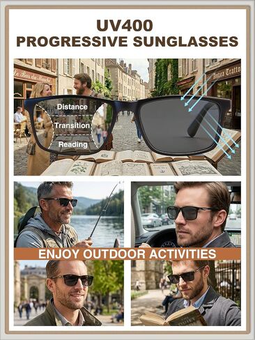 LianSan Progressive Multifocus Reading Sunglasses for Men,No-Line Multifocal Sun Readers with UV Protection for Outdoor Use in Saudi Arabia
