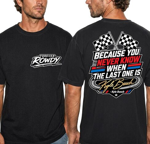 Racing Legend Memorial Tribute T-Shirt | Rowdy Nation Fan Tee | Checkered Flag Graphic Shirt | #8 Stock Car Champion Memorabilia | Rest in Peace Racing Icon in Saudi Arabia