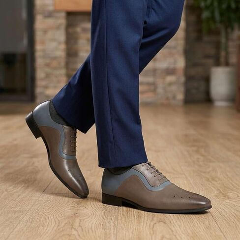 AUSTIN MILL Men’s Dress Shoes, Tuxedo Oxford Lace-Up Formal Shoe, Cap Toe, Non-Slip Rubber Sole, Cushioned Insole, Wedding Prom Party Business in Kuwait