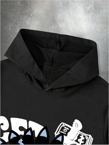 SOLY HUX Men's Hoodies Set Streetwear Graphic Hooded Sweatshirts and Sweatpants Tracksuit Hip Hop Clothes in Kuwait