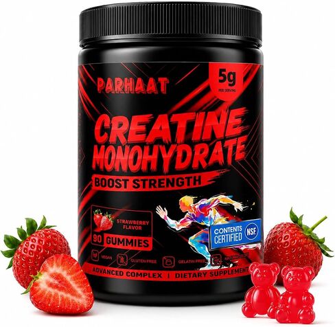 NSF Certified Creatine Gummy - Creatine Monohydrate Gummies 5g for Men & Women - Boost Focus,Strength, and Endurance, Vegan, Gluten-Free, Non-GMO, 2.5 Gram Creatine per Gummy ( Watermelon 90 ct) in Saudi Arabia