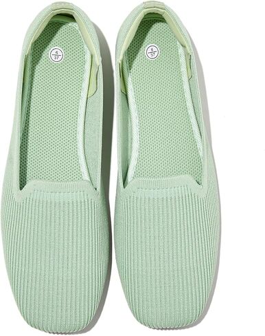 Women's Ballet Flats Square Toe Mesh Knit Breathable Slip On Ballet Flats Comfortable Casual Memory Foam Walking Dress Shoes in Saudi Arabia