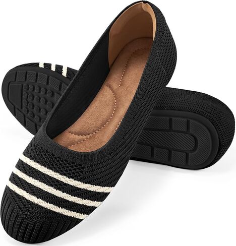 Reimferce Flats for Women Ballets Shoes: Comfortable Knitted Dressy Work Flats - Ladies Wedding Flat Casual Shoes in Saudi Arabia