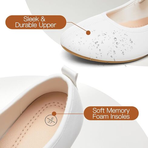 hash bubbie Women's Mary Janes Ballet Dress Flats Shoes | Elastic Strap Round Toe Faux Leather Comfortable Work Teacher Low Heel Casual Summer Dress Slip on Shoes Loafers in Saudi Arabia