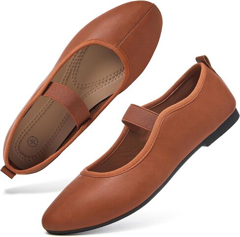 hash bubbie Women's Mary Janes Ballet Dress Flats Shoes | Elastic Strap Round Toe Faux Leather Comfortable Work Teacher Low Heel Casual Summer Dress Slip on Shoes Loafers in Saudi Arabia