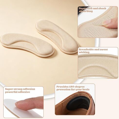 6 Pairs Back of Heel Cushion Pads, Anti Slip Heel Grips for Loose Shoes Ankle Protector for Shoes Fits Heels Flats Sneakers Loafers and Dress Shoes in Kuwait