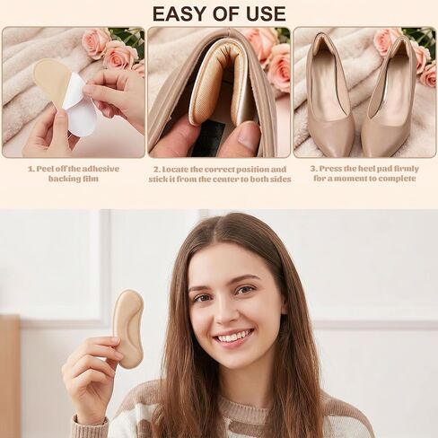 6 Pairs Back of Heel Cushion Pads, Anti Slip Heel Grips for Loose Shoes Ankle Protector for Shoes Fits Heels Flats Sneakers Loafers and Dress Shoes in Kuwait