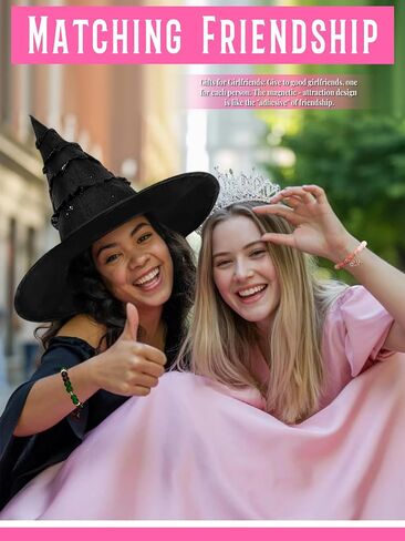 Witch Merch Costume Gifts for Girls Crown Accessories Matching Bracelets for Couples Best Friend Friendship Kit Bestie Christmas Gifts for Women Long Distance in Saudi Arabia