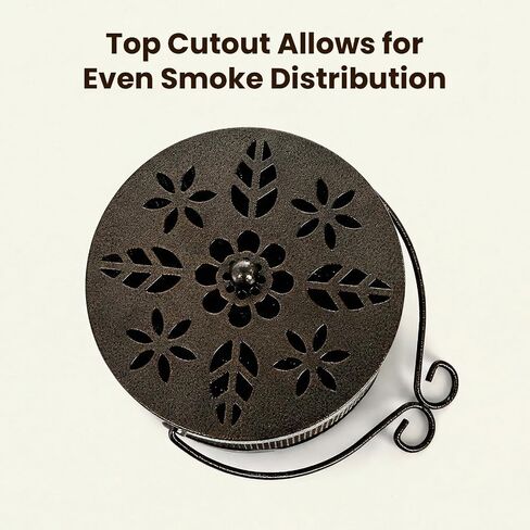 Elsjoy 2 Pack Metal Mosquito Coil Holders, Portable Mosquito Incense Burner with Lid and Handle for Indoor and Outdoor, Bronze in Kuwait
