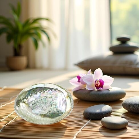 2Pcs Colorful Fashionable Large Abalone Shell Bowl, 4-4.5 Inch Exquisite Natural Sea Shell Smudge Bowl for Sage Burning and Incense for Decor, Display and Great Gift, Incense Holders, Decorations in Saudi Arabia