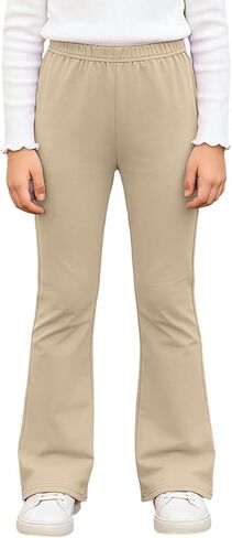 الفتاة Preppy مضيئة طماق عادية مرونة عالية الخصر زي مدرسي السراويل النشطة تشغيل قيعان للأطفال 3-13Y in Kuwait