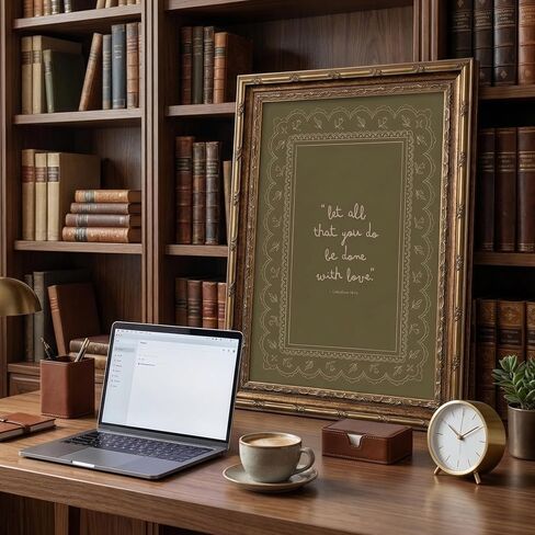 مؤطرة ملهمة الكتاب المقدس الآية جدار الفن الطباعة "دع كل ما تفعله يتم مع الحب" الكتاب المقدس اقتباس صورة مع ديكور الجدار المسيحي خمر لغرفة المعيشة غرفة نوم مكتب 8x10 بوصة in Kuwait