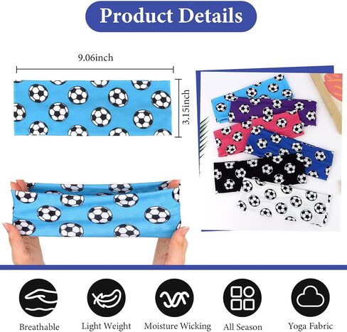 ANBALA 6 Pcs Soccer Headbands for Women Girls Elastic Sweatband Headbands Adjustable Athletic Headband for Daily, Running, Football in Saudi Arabia