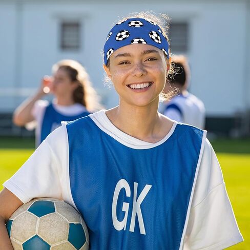 ANBALA 6 Pcs Soccer Headbands for Women Girls Elastic Sweatband Headbands Adjustable Athletic Headband for Daily, Running, Football in Saudi Arabia