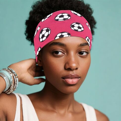ANBALA 6 Pcs Soccer Headbands for Women Girls Elastic Sweatband Headbands Adjustable Athletic Headband for Daily, Running, Football in Saudi Arabia
