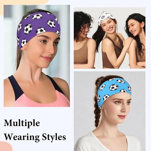 ANBALA 6 Pcs Soccer Headbands for Women Girls Elastic Sweatband Headbands Adjustable Athletic Headband for Daily, Running, Football in Saudi Arabia
