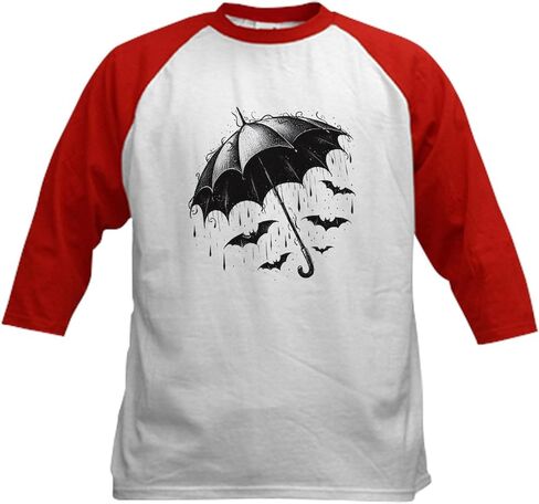 CafePress Raining Bats Kids Baseball T Shirt Kids Cotton Baseball Jersey, 3/4 Raglan Sleeve Shirt in Kuwait