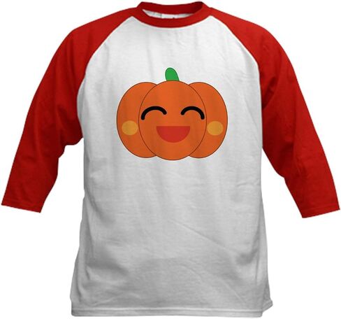قميص بيسبول للأطفال من CafePress Halloween Pumpkin جيرسي قطني للأطفال، قميص بأكمام 3/4 راجلان in Kuwait