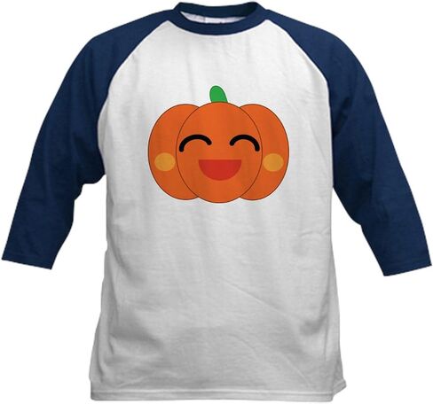 قميص بيسبول للأطفال من CafePress Halloween Pumpkin جيرسي قطني للأطفال، قميص بأكمام 3/4 راجلان in Kuwait