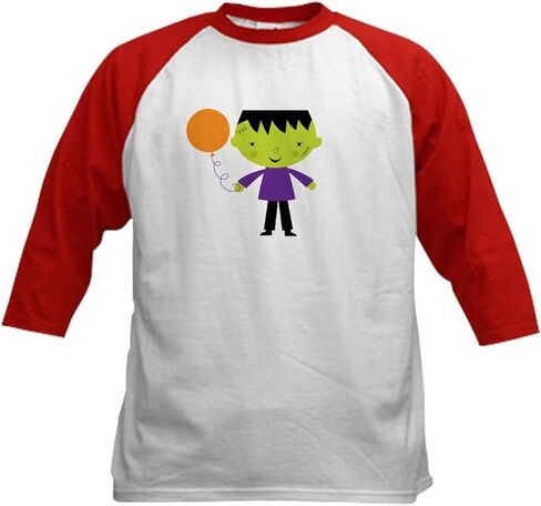 CafePress Halloween Monster Cute Kids Baseball Jersey Kids Cotton Baseball Jersey, 3/4 Raglan Sleeve Shirt in Kuwait