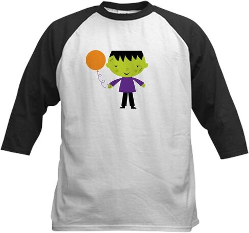 CafePress Halloween Monster Cute Kids Baseball Jersey Kids Cotton Baseball Jersey, 3/4 Raglan Sleeve Shirt in Kuwait
