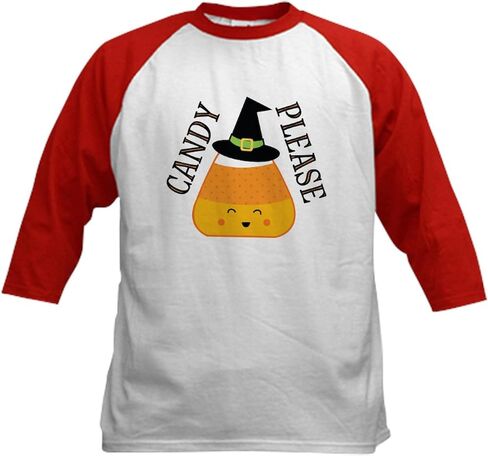 CafePress Halloween Candy Trick Or Treat Baseball Jersey Kids Cotton Baseball Jersey, 3/4 Raglan Sleeve Shirt in Kuwait