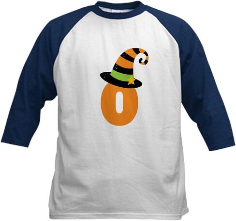 CafePress Halloween Letter O Witch Monogram Kids Baseball Je Kids قطن بيسبول جيرسي، 3/4 قميص بأكمام راجلان in Kuwait