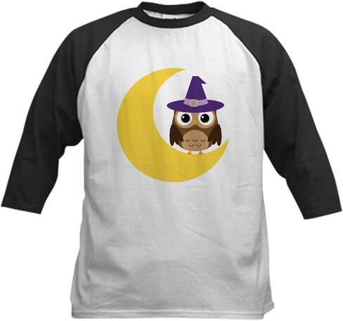 CafePress Halloween Owl Gift Kids Baseball Jersey Kids Cotton Baseball Jersey, 3/4 Raglan Sleeve Shirt in Kuwait