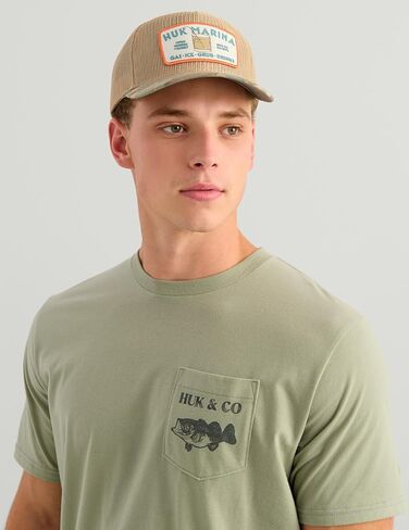 تي شيرت رجالي بأكمام قصيرة من HUK، تي شيرت صيد السمك للرجال، Huk and Co - Seagrass، XX-Large in Kuwait