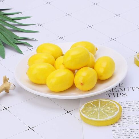 20Pcs Yellow Lemon Mini Fake Lemon Fruits, Artificial Fruits, Artificial Lemon Decorative Accessories, Plastic Foam Fruits as Home Party Ornament, Ornament Supplies in Saudi Arabia