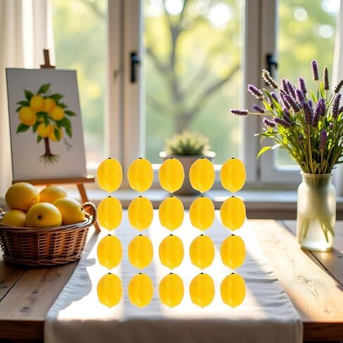 20Pcs Yellow Lemon Mini Fake Lemon Fruits, Artificial Fruits, Artificial Lemon Decorative Accessories, Plastic Foam Fruits as Home Party Ornament, Ornament Supplies in Saudi Arabia