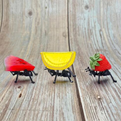 GlikCeil 3 Pcs Fake Ants Carrying Fruit Decor Summer Picnic Cookout BBQ Party Decoration Tiered Tray Decor for Spring Summer Picnic Favors in Kuwait