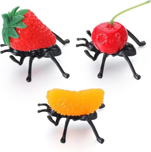 GlikCeil 3 Pcs Fake Ants Carrying Fruit Decor Summer Picnic Cookout BBQ Party Decoration Tiered Tray Decor for Spring Summer Picnic Favors in Kuwait