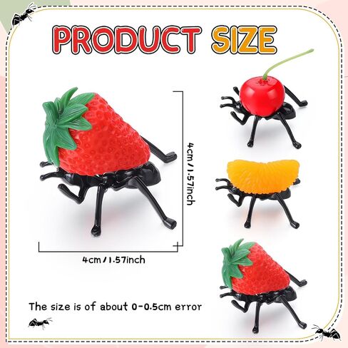 GlikCeil 3 Pcs Fake Ants Carrying Fruit Decor Summer Picnic Cookout BBQ Party Decoration Tiered Tray Decor for Spring Summer Picnic Favors in Kuwait