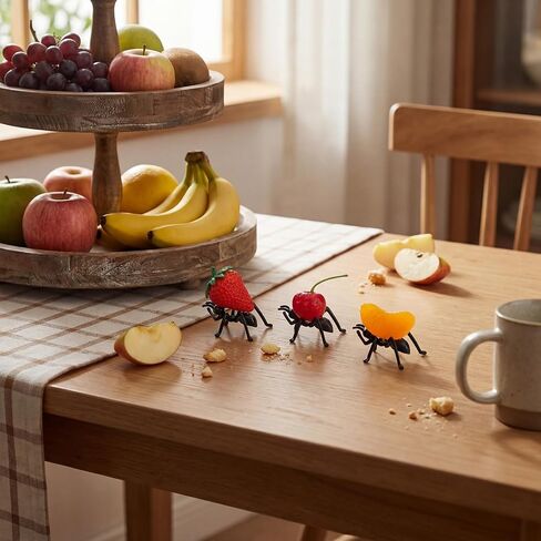 GlikCeil 3 Pcs Fake Ants Carrying Fruit Decor Summer Picnic Cookout BBQ Party Decoration Tiered Tray Decor for Spring Summer Picnic Favors in Kuwait