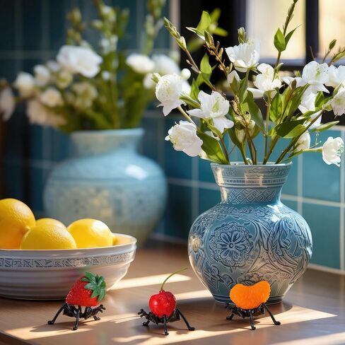 GlikCeil 3 Pcs Fake Ants Carrying Fruit Decor Summer Picnic Cookout BBQ Party Decoration Tiered Tray Decor for Spring Summer Picnic Favors in Kuwait