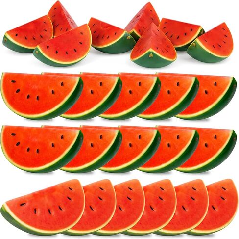 16 Pcs Fake Watermelon Artificial Realistic Simulation Watermelon Slices Faux Fruit Decoration for Photography Props Home House Party Kitchen in Saudi Arabia