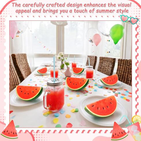 16 Pcs Fake Watermelon Artificial Realistic Simulation Watermelon Slices Faux Fruit Decoration for Photography Props Home House Party Kitchen in Saudi Arabia