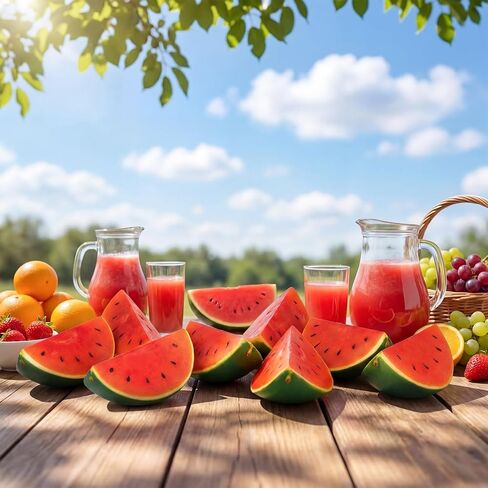 16 Pcs Fake Watermelon Artificial Realistic Simulation Watermelon Slices Faux Fruit Decoration for Photography Props Home House Party Kitchen in Saudi Arabia