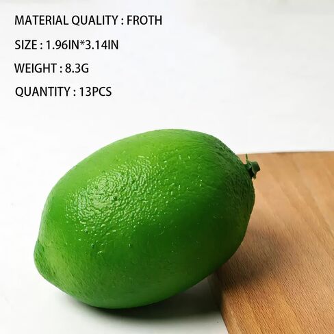 13 PCS Fake Limes Artificial Fruit Decor Fake Green Lemons Plastic Fruit Artificial Food for Display Faxu Lemon Limes Decorations for Home Kitchen Party Bowl Photography Prop(13 Green) in Saudi Arabia