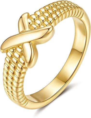 YeGieonr Gold Rings for Women Non tarnish Stainless Steel Womens Rings Dainty 18K Gold Plated Rings in Saudi Arabia