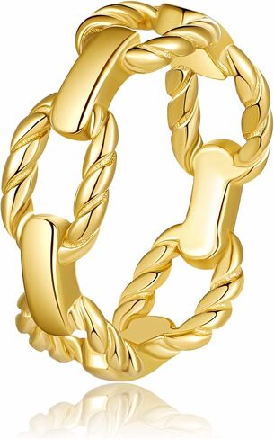 YeGieonr Gold Rings for Women Non tarnish Stainless Steel Womens Rings Dainty 18K Gold Plated Rings in Saudi Arabia