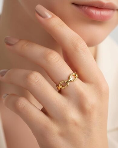 YeGieonr Gold Rings for Women Non tarnish Stainless Steel Womens Rings Dainty 18K Gold Plated Rings in Saudi Arabia