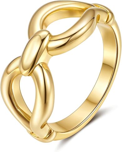 YeGieonr Gold Rings for Women Non tarnish Stainless Steel Womens Rings Dainty 18K Gold Plated Rings in Saudi Arabia