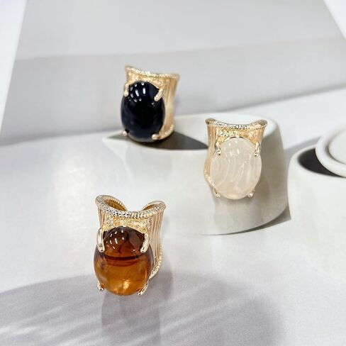 3PCS Chunky Oval Resin Gemstone Statement Wide Band Rings for Women Knuckle Large Geometric Aesthetic Thick Amber Exaggerated Finger Open Ring Stackable Trendy Summer Prom Party Costume Jewelry Gifts in Kuwait