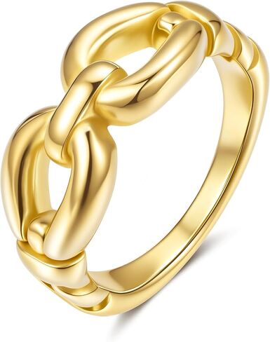 YeGieonr Gold Rings for Women Non tarnish Stainless Steel Womens Rings Dainty 18K Gold Plated Rings in Saudi Arabia