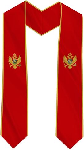 Montenegro Country Flag Graduation Stole Sash Double-Layer Ceremonial Scarf in Saudi Arabia