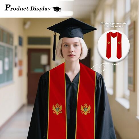 Montenegro Country Flag Graduation Stole Sash Double-Layer Ceremonial Scarf in Saudi Arabia
